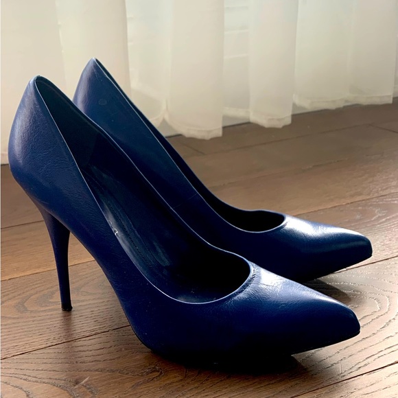 Blue Leather Heels ALDO size 37 (US 7) - Picture 1 of 3